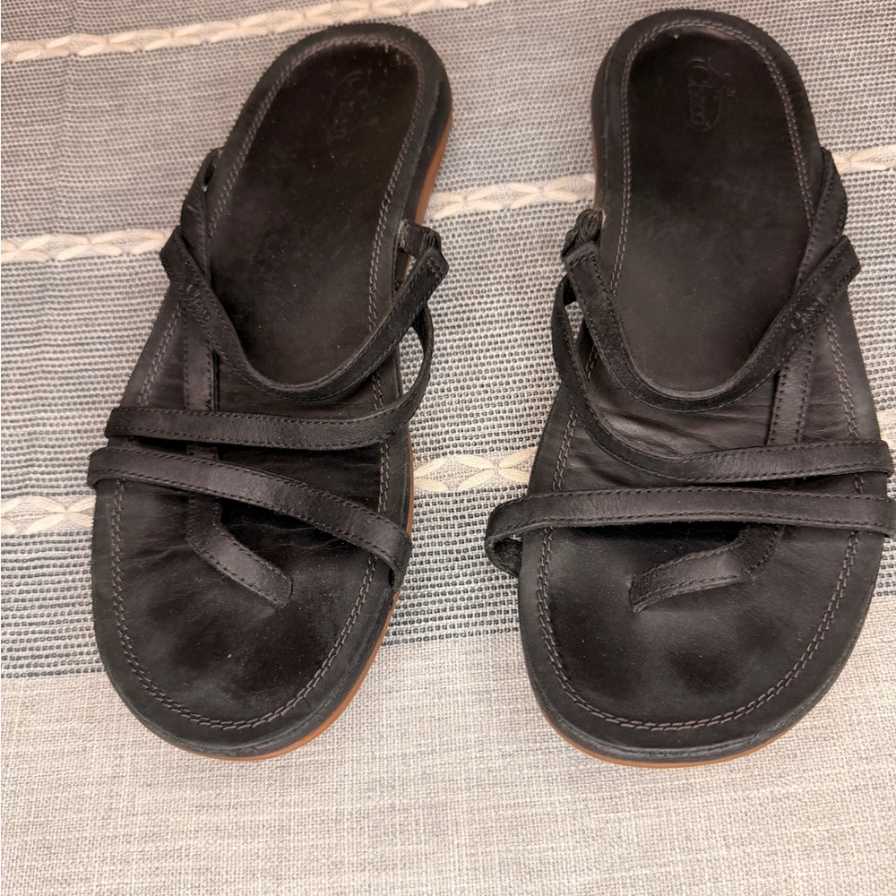 Chaco Leather Flip Flop Sandals Women Size 10 Brown Comfort Casual Summer